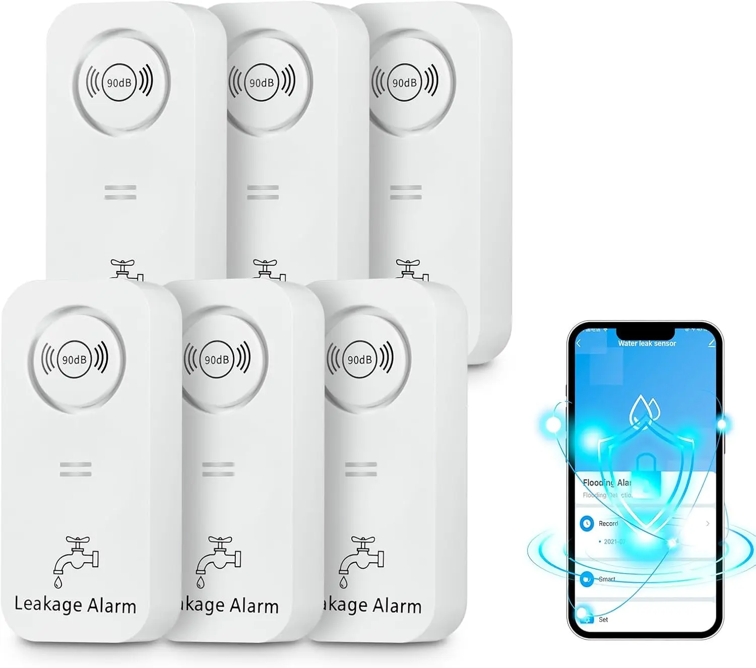 Sensor de fugas de agua WiFi con alarma de 90 dB y avisos al móvil